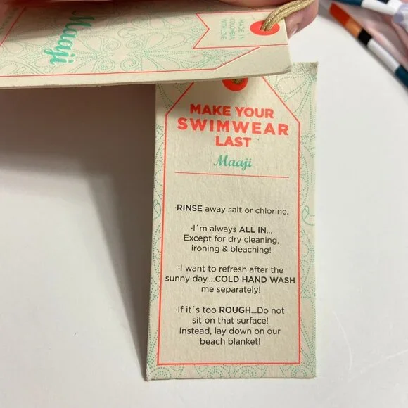 NWT MAAJI SCAPE OF LOVE BIKINI BOTTOM Lavender Floral Striped Cheeky Large L - Picture 6 of 12